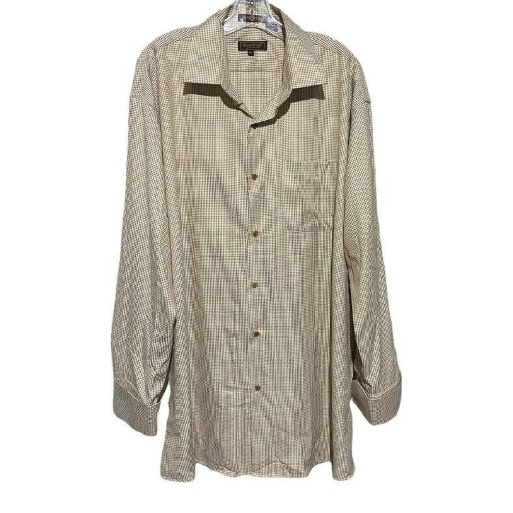 Henri Picard Men's Top Single Needle Tailoring Long Sleeve Button Down Shirt Cre